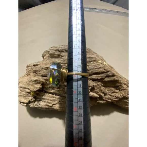 Handcrafted Wire Wrapped Multi-Color Gemstone Ring Size 8 - Picture 4 of 16